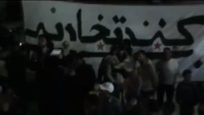 مظاهرة في بلدة كفر تخاريم في ريف إدلب في جمعة "سننتصر ويهزم الأسد"