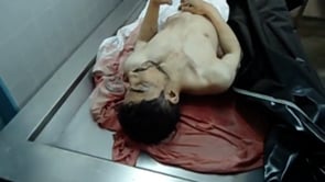 جثمان فراس الباشي من بلدة كفر تخاريم في ريف إدلب