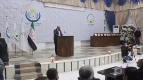 كلمة وزير الصحة الدكتور "أيمن جبس" أمام المشاركين في افتتاح مستشفى إدلب الجامعي