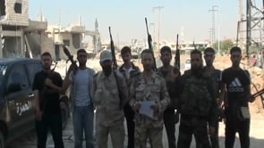 بيان يلقيه الملازم أول ابراهيم أيوب قائد كتائب الحمزة