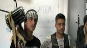 كلمة لعناصر كتيبة الشهيد النقيب مصطفى علي عبد الرزاق لاستعراض بعض غنائم معركة طريق باب الهوى