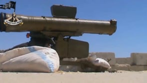 استهداف وتدمير دبابة داخل الفوج 137 بصاروخ كونكورس من قبل تحالف الرايا الواحدة في الغوطة الغربية في ريف دمشق