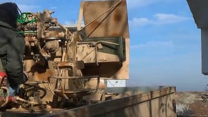 استهداف تحصينات قوات النظام في حاجز الكسارة في حمص بواسطة رشاش 23 من قبل حركة أحرار الشام