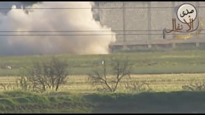 آثار  استهداف حاجز الصياد بقذائف الهاون من قبل لواء سرايا النصر ضمن معركة صدى الأنفال