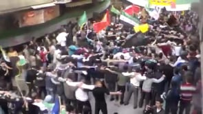 مظاهرة في حي بستان القصر في مدينة حلب في جمعة "دعم الإئتلاف الوطني"