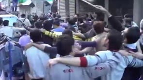 مظاهرة في حي بستان القصر في مدينة حلب