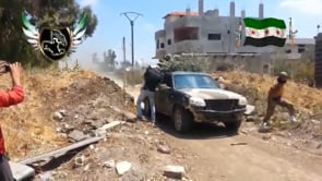 استهداف قوات النظام برشاش 14.5 من قبل فرقة صلاح الدين في تل أم حوران ضمن معركة الإمام النووي الكبرى