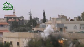 استهداف مقرات النظام في مدينة بصرى الشام بمدفع بي82 من قبل فرقة اليرموك