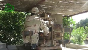 استهداف مقرات النظام في مدينة نوى في ريف درعا برشاش 14.5 من قبل فرقة اليرموك