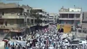 توجه المتظاهرين من منطقة نزلة الجزدان إلى ساحة العاصي في مدينة حماة في جمعة "ارحل"