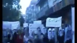 مشاركة نشطاء من تجمع نبض بمظاهرة في حي الخالدية في مدينة حمص