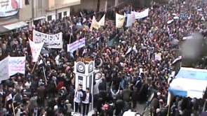 مظاهرة وتشييع ثلاثة أشخاص في حي بابا عمرو في مدينة حمص في جمعة "حق الدفاع عن النفس"