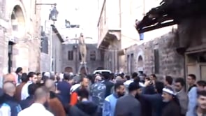 مظاهرة في منطقة حمص القديمة في مدينة حمص في جمعة "الله أكبر نصر عبده وأعز جنده"