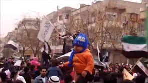 مظاهرة في حي الخالدية في مدينة حمص في أحد "أسبوع التصعيد الثوري"