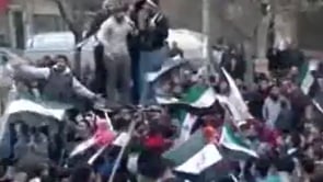 مظاهرة في حي الخالدية في مدينة حمص في أحد "أسبوع التصعيد الثوري"