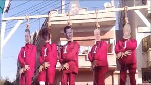 مظاهرة في حي الخالدية في مدينة حمص في جمعة "الجامعة العربية تقتلنا"