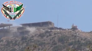 آثار استهداف مقرات النظام في قمة النبي يونس في ريف اللاذقية من قبل لواء درع الحق المقاتل