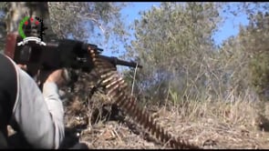 استهداف قوات النظام برشاش بي كي سي من قبل اللواء الأول في الجبهة الغربية في ريف اللاذقية ضمن مجريات معركة أمهات الشهداء