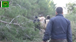 رباط عناصر جبهة الشام على احدى النقاط التي تم السيطرة عليها في جيل النوبة في ريف اللاذقية