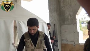 عناصر اللواء الأول دااخل جامع سترية في ريف اللاذقية بعد السيطرة على البلدة بالكامل