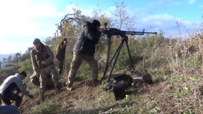 استهداف مقرات النظام في جبل معاف برشاش الدوشكا من قبل كتيبة عز الدين القسام في ريف اللاذقية