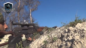 مقطع مرئي يظهر عمليات استهداف قوات النظام بالأسلحة الثقيلة والمتوسطة في ريف اللاذقية من قبل كتيبة أبو القعقاع ضمن مجريات معركة الأنفال