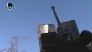 التصدي للطيران الحربي برشاش 12.5 في ريف اللاذقية من قبل كتيبة أبو القعقاع