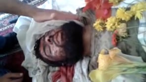 جثمان طارق طه كافي أحد عناصر كتيبة المصطفى في ريف اللاذقية