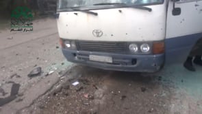 تدمير آليات تابعة لقوات النظام في آخر معاقل النظام في كسب من قبل حركة أحرار الشام الإسلامية