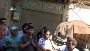 مظاهرة في مدينة سقبا في ريف دمشق في جمعة "يرتقي الشهداء وتشتد العزيمة"