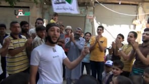 مظاهرة في مدينة سقبا في ريف دمشق في جمعة "جيش موحد لإستعادة الثورة"