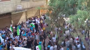 مظاهرة في مدينة سقبا في ريف دمشق في جمعة "أحباب رسول الله في سوريا يذبحون"