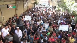 مظاهرة في مدينة سقبا في ريف دمشق في جمعة "المشروع الصفوي تهديد أمّة"