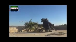 استهداف دبابة لقوات النظام بصاروخ تاو من قبل الجيش الحر في تل حمد في محافظة درعا