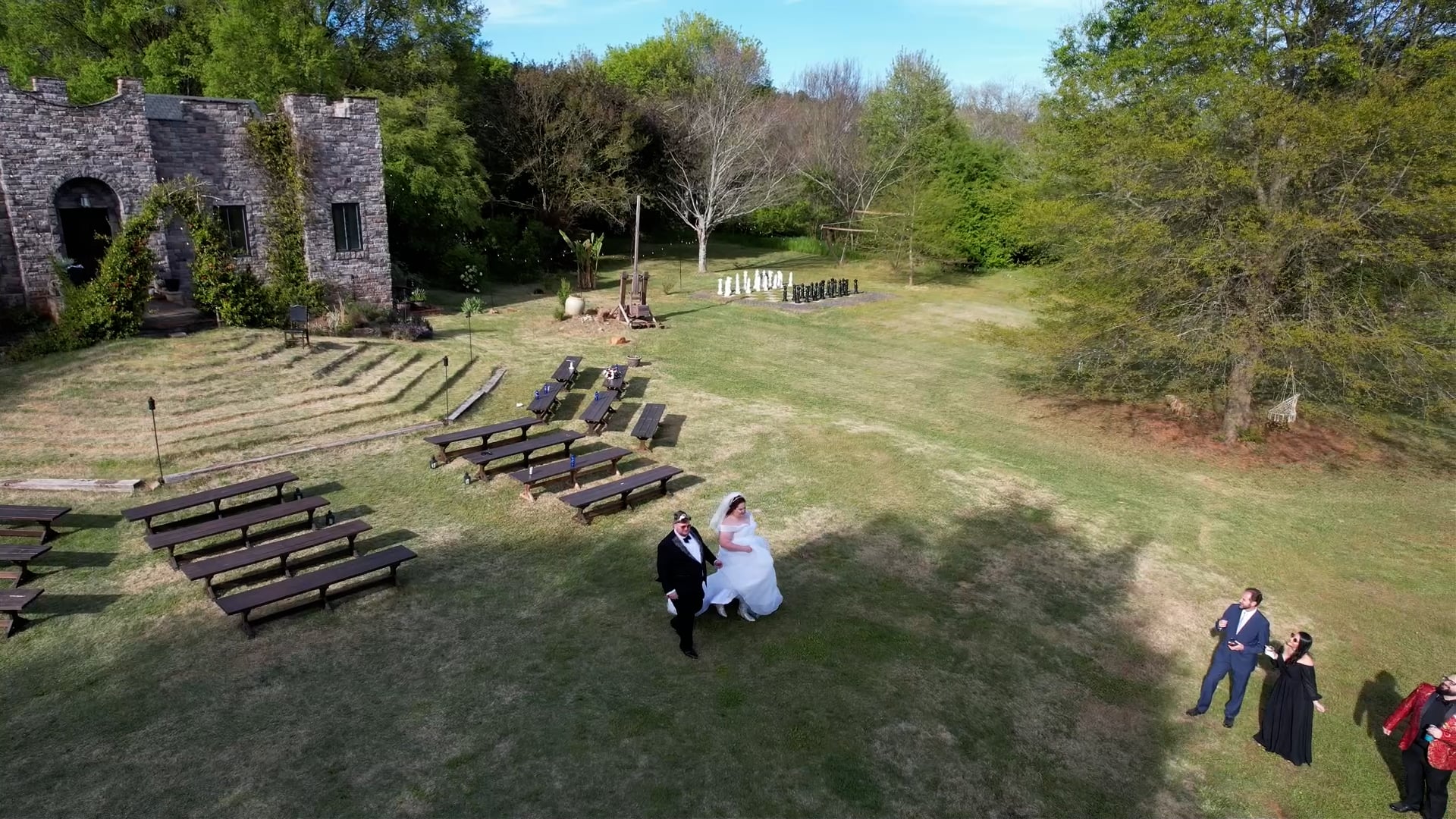 walk to the reception