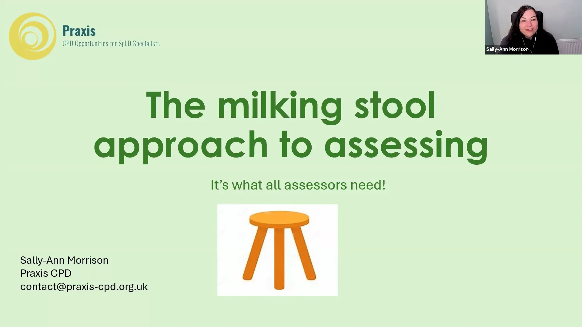 Why every diagnostic assessor needs a 3 legged milking stool! in Praxis ...