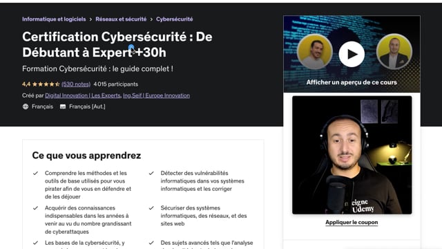 vous fournir une formation en piratage éthique et cybersécurité