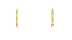 Gabriel Designs 14kt Yellow Gold Beaded Oval Hoop Earrings