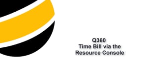 Time Bill via the Resource Console
