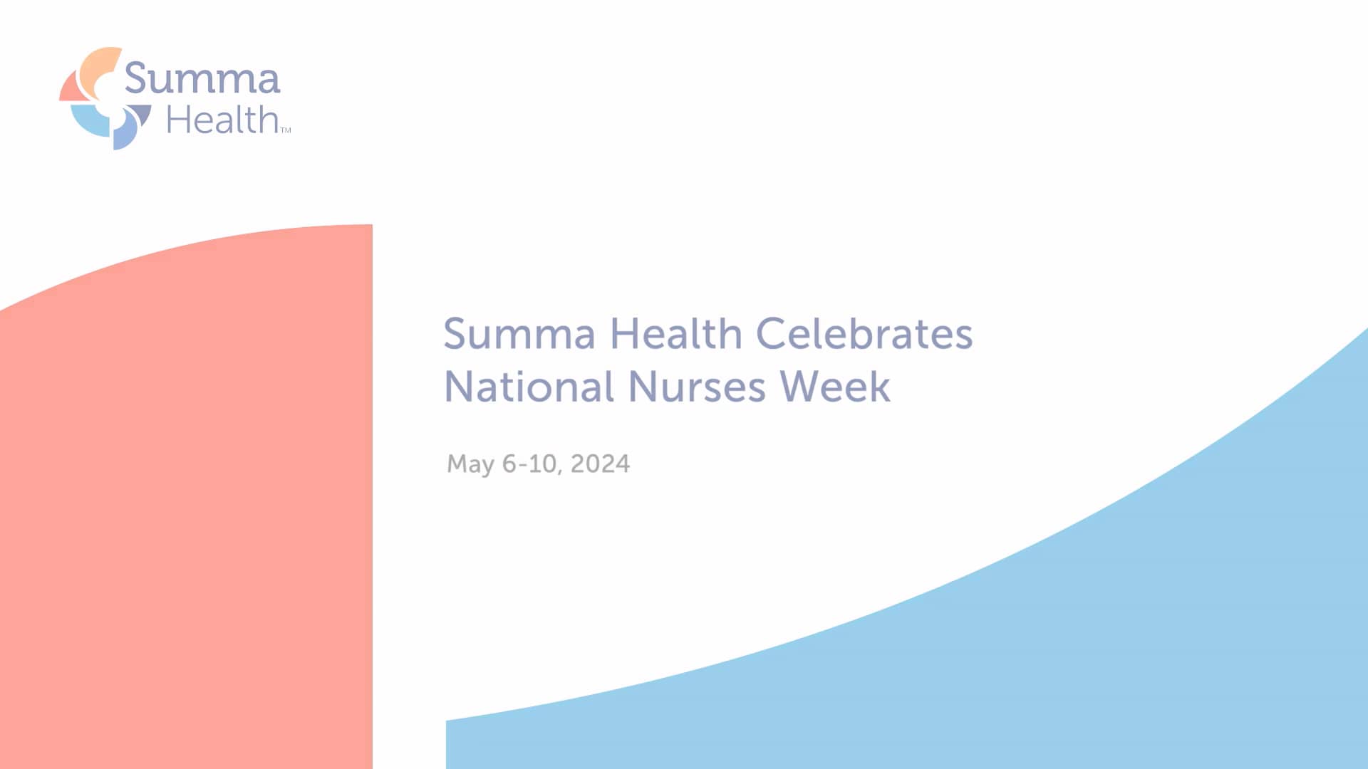 Summa Health Celebrates National Nurses Week 2024 Social on Vimeo