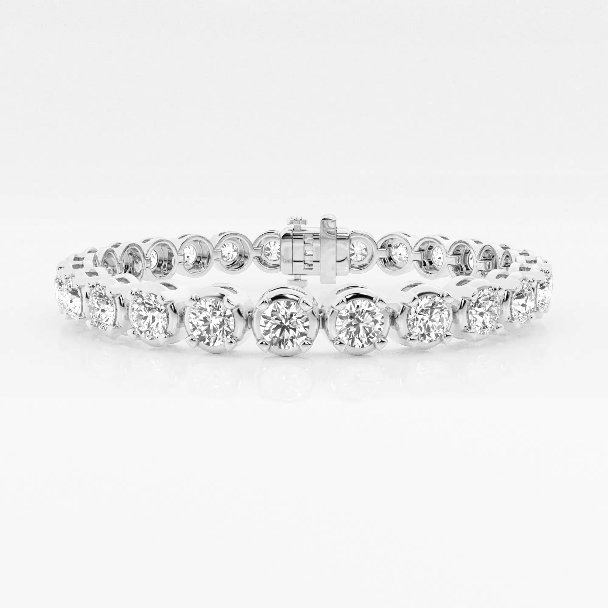 12 ctw Round Lab Grown Diamond Four Prong Tennis Bracelet -7.5 Inches ...