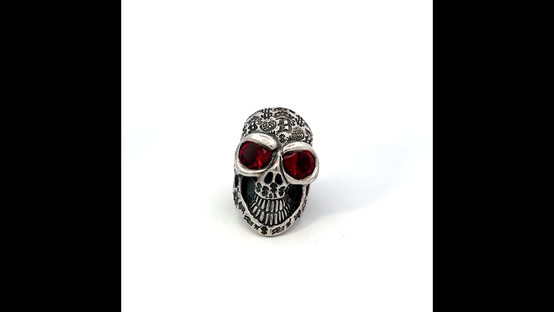 BWL Bill Wall Graffiti Master Skull Red Eyes Sterling Silver