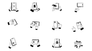 Holding Mobile Doodle Icons, a Solid Icon by Prosymbols (Thumbnail 10 of 10)
