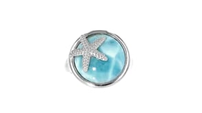 Larimar Starfish Ring in Sterling Silver