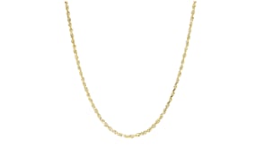 2.5mm Solid 14kt Yellow Gold Diamond-Cut Rope-Chain Necklace