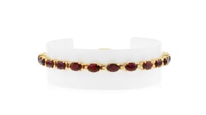 9.50 ct. t.w. Garnet Tennis Bracelet in 18kt Gold Over Sterling with Magnetic Clasp