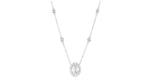 1.44 ct. t.w. Moissanite Oval Pendant Necklace in Sterling Silver