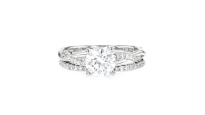 1.54 ct. t.w. Moissanite Bridal Set Engagement and Wedding Rings in Sterling Silver