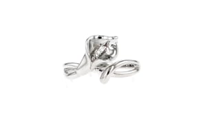 Diamond-Accented Calla Lily Ring in Sterling Silver