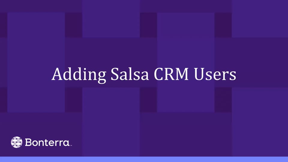 Adding Salsa CRM Users